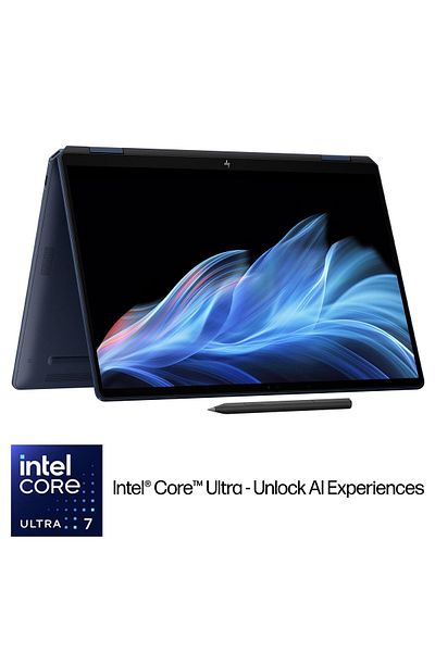 HP كمبيوتر محمول OmniBook Ultra Flip مقاس 14 بوصة ومعالج Intel® Core Ultra 7-256V وذاكرة وصول عشوائي سعة 16 جيجابايت ومحرك أقراص SSD سعة 1 تيرابايت، باللون الأزرق الجوي
