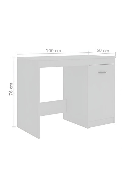 KRM HOME Kapaklı suntalam dekoratif çalışma masası (BEYAZ)
