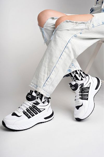 McDark White Black Unisex Daily Sports Sneaker Shoes