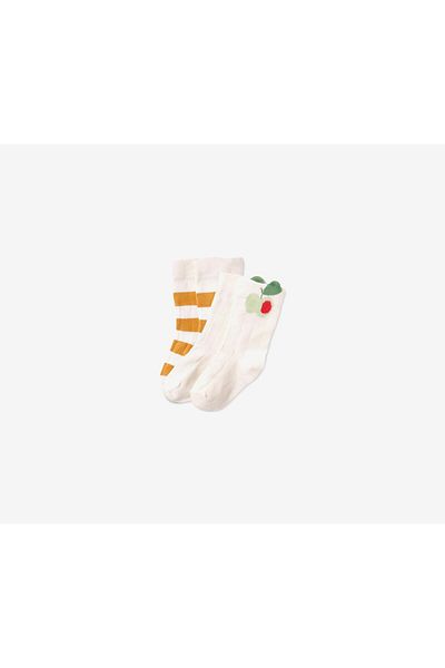 Tchibo 2 Pairs of Large Baby Knee Socks, White