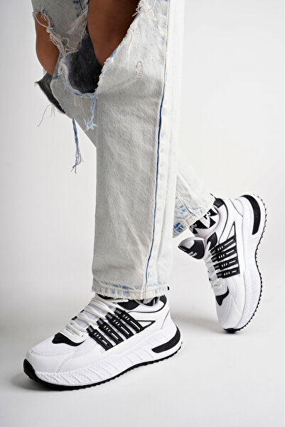 McDark ΛΕΥΚΟ ΜΑΥΡΟ UNISEX DAILY SPORTS SNEAKER ΠΑΠΟΥΤΣΙΑ