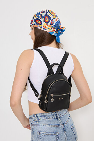 Morpelikan Women's Black Matte Four Compartment Backpack