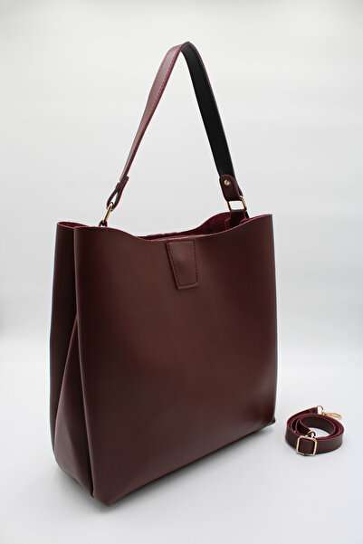 LASSO Ženske torbe velike veličine Prirodna koža u bordo boji sa 3 odjeljka, ...