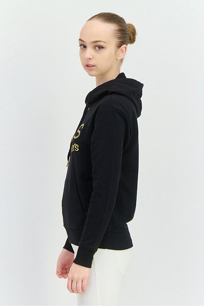 BOBS from Skechers Women Long Sleeve Embroidered Logo Hoodie, Black