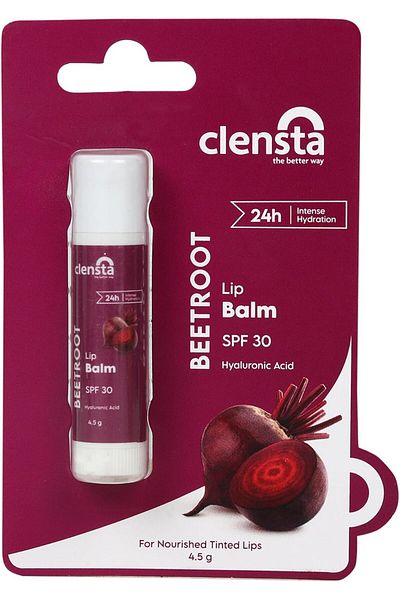 Clensta Beetroot Lip Balm with Hyaluronic Acid  4.50gm
