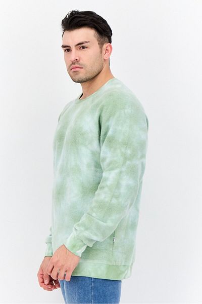 Feat Men Crew Neck Tie Dye Long Sleeves Sweatshirt, Green