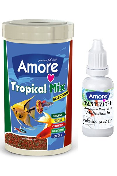 AMORE Tropikal Mix Selection 250ml, 60gr Spirulina&Sarımsaklı Lepistes Moli P...