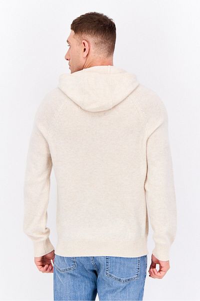 Jules Men Hooded Knitted Long Sleeves Swaeater, Off White