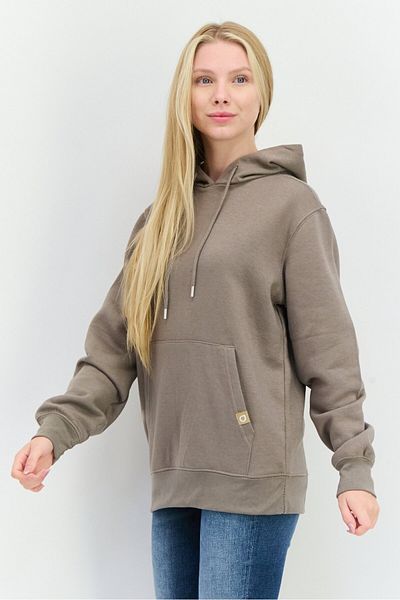 Juice Women Hooded Plain Sweatshirt, Grey