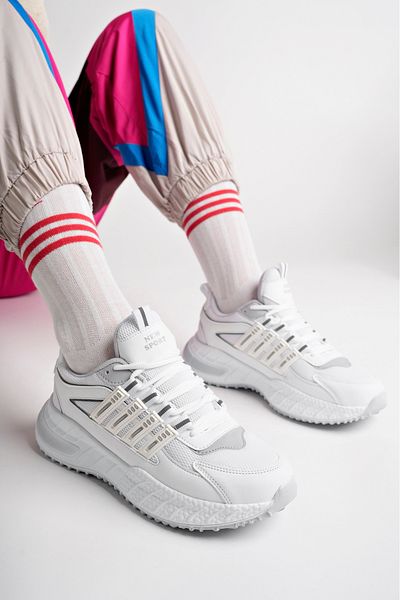 McDark White Unisex Daily Sports Sneaker Shoes