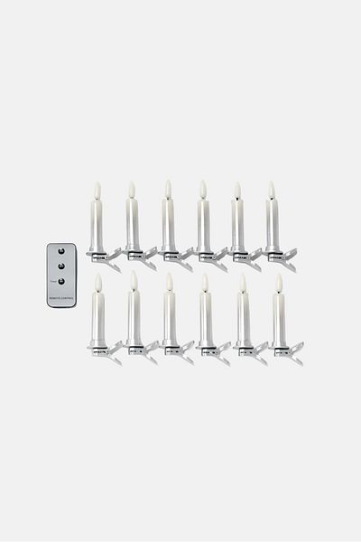 Tchibo 12 Pc Led Tree Candles, Silver