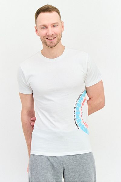 Puma Men Sportswear Fit Short Sleeves Outdoor Tonal T-shirt, Off White Combo