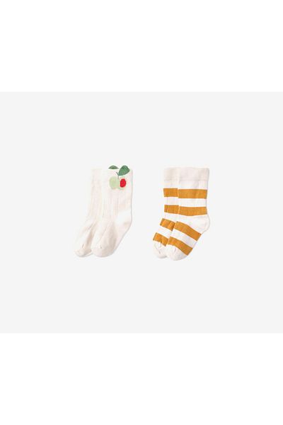 Tchibo 2 Pairs of Large Baby Knee Socks, White