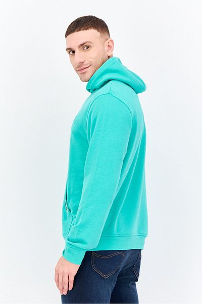 Crosshatch Men Hooded Embroidered Logo Long Sleeves Sweatshirt, Green