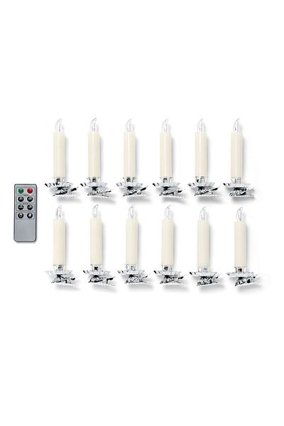 Tchibo 12 Led Christmas Tree Candles, Cream
