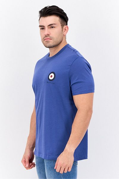 Ben Sherman Men Crew Neck Short Sleeves Brand Logo T-shirt, Slate Blue