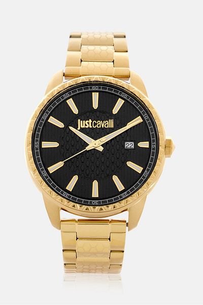 Just Cavalli Men JC1G176M0165 Round Watch 43 mm, Gold