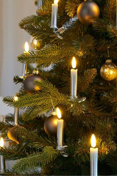 Tchibo 12 Pc Led Tree Candles, Silver
