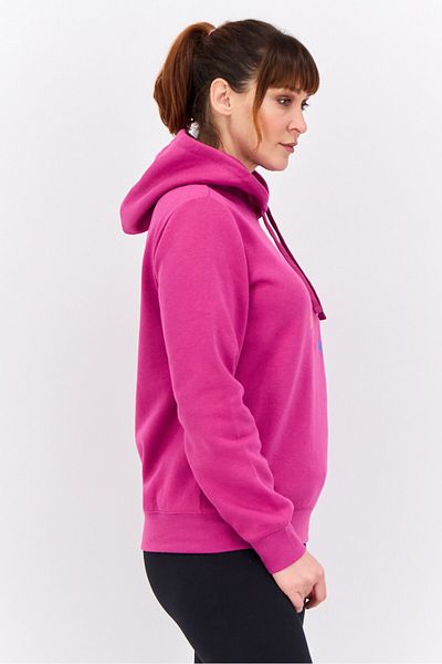 Champion Women Sportswear Fit Long Sleeve Outdoor Hooded Sweatshirt, Magenta