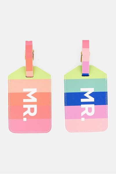 Miamica 2 Pieces Luggage Tag, Pink Combo