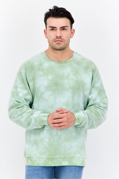 Feat Men Crew Neck Tie Dye Long Sleeves Sweatshirt, Green