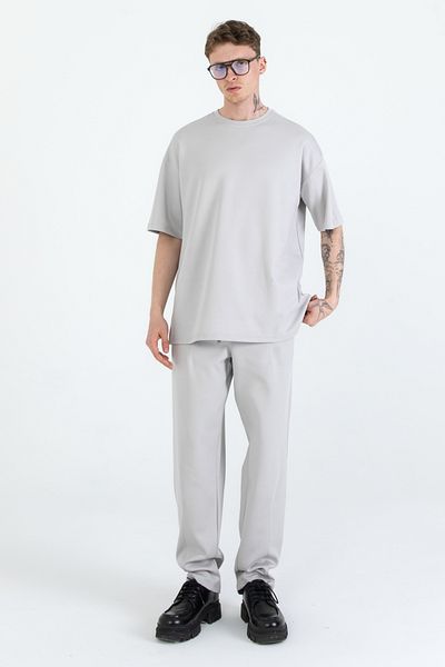 EGHO Men's Double Face Fabric T-Shirt Pants Oversize Set