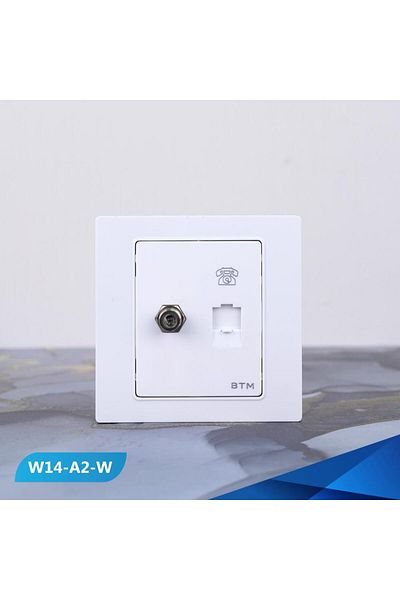 Btm a telephone outlet and a white TV socket -2 pieces