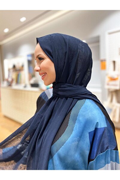 Armine Trend Crinkle Chiffon Shawl - Atskrn-05 - Midnight Blue