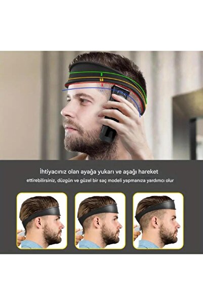 Generic Erkekler İçin DIY Saç Kesim Rehberi - Silikon Ense Şekillendirme ve Tıraş Şablonu