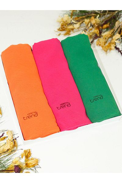 Armine Trend Crinkle Chiffon Shawl - Atskrn - Set of 3 - Summer Colors