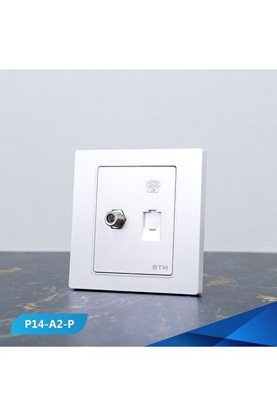 Btm a telephone outlet and a PREAL gold TV socket