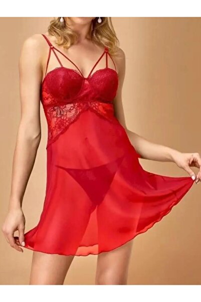 Loule Γυναικείο νυχτικό με δαντέλα με καλυμμένο σιφόν - L.N0.U1.RT.16