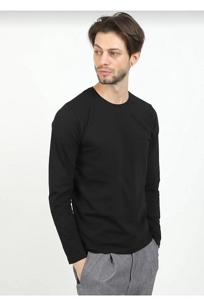 TARZZİNG Men's Long Sleeve 100% Cotton Elastin Slim Fit Badi