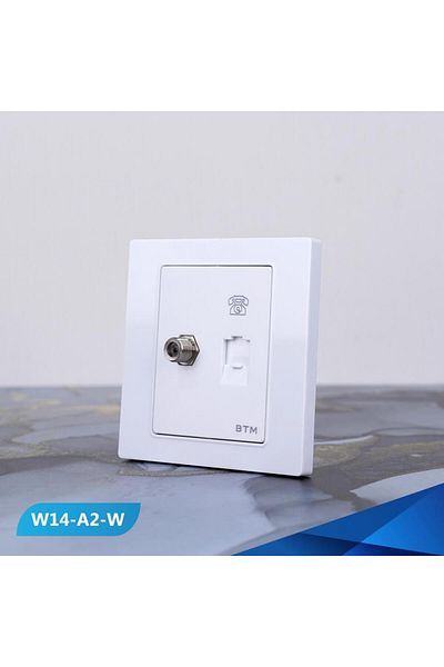 Btm a telephone outlet and a white TV socket -2 pieces