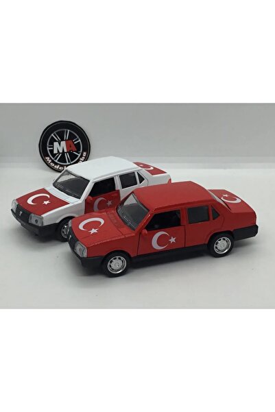 Shem Tofaş Şahin 1/32 Ölçek Metal Araba Kırmızı Türk Bayraklı