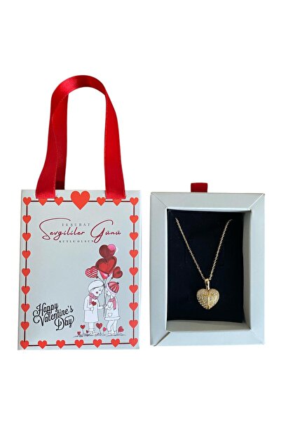 312 KONSEPT قلادة نسائية من الفولاذ المقاوم للصدأ مع حقيبة مخصصة لعيد الحب