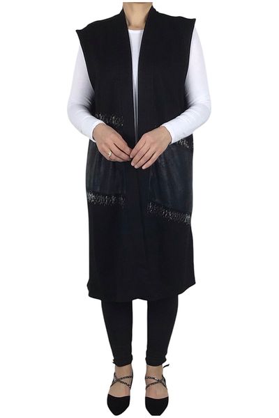 ECE GİYİM Women's Patterned Long Buttonless Sports Vest Without Pouch