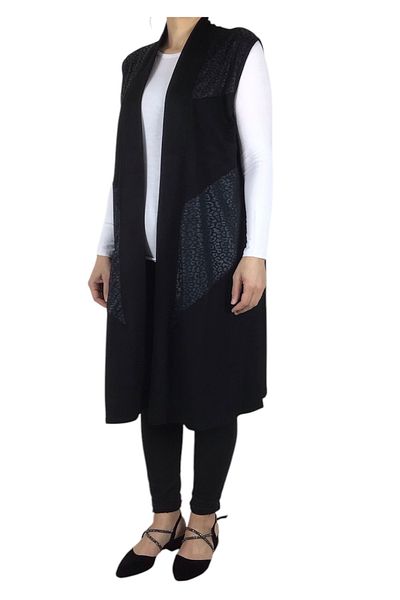 ECE GİYİM Women's Patterned Long Buttonless Sports Vest Without Pouch