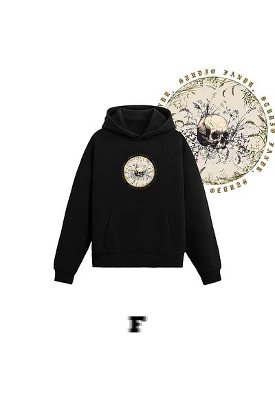 Fandr Store Black Unisex Regular Fit Skull Hoodie