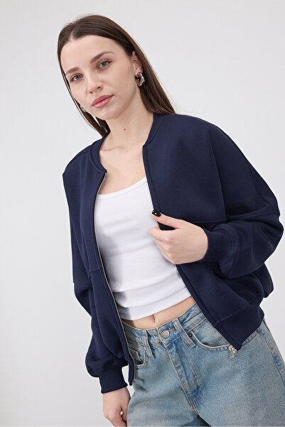 Addax Fermuarlı Şardonlu Sweatshirt H11021-J7