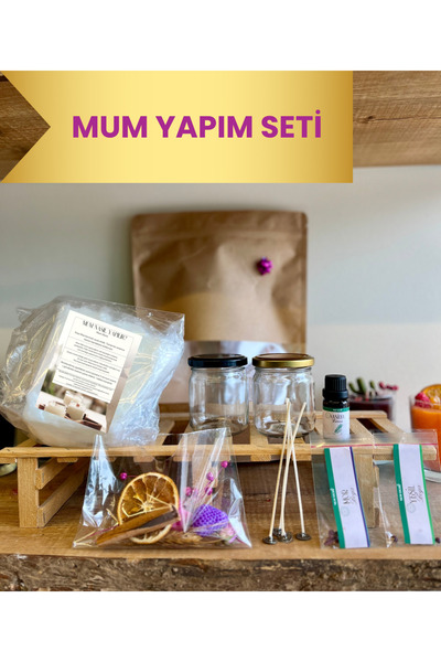 CANDLEMUM %100 Natürel Soya Wax Mum Yapım Seti & Mum Yapma Malzemeleri Seti