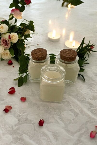 ERSE HOME 3 lü Kokulu Dekoratif Mantar Tıpalı Cam Şişe Mum