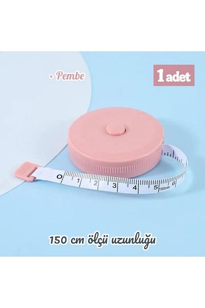 MAB 1.5 Meter Automatic Wrap Pink Round Tape Measure - 150 cm Tailor Tape Measure with Plastic Roller
