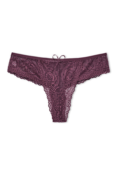 Zena 3'lü Dantelli Büyük Beden Kadın Tanga Külot