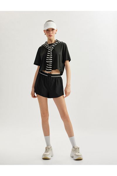 Koton Short Sleeve Crop Crew Neck Sports T-Shirt