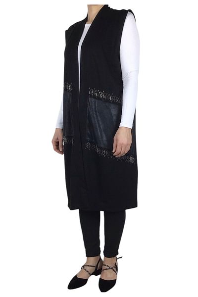 ECE GİYİM Women's Patterned Long Buttonless Sports Vest Without Pouch
