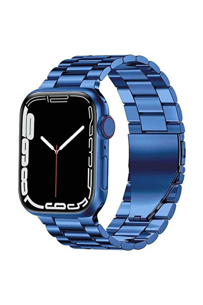 Green Lion سوار ساعة لينك من الفولاذ المقاوم للصدأ مقاس 42/44/45/49 مم - أزرق