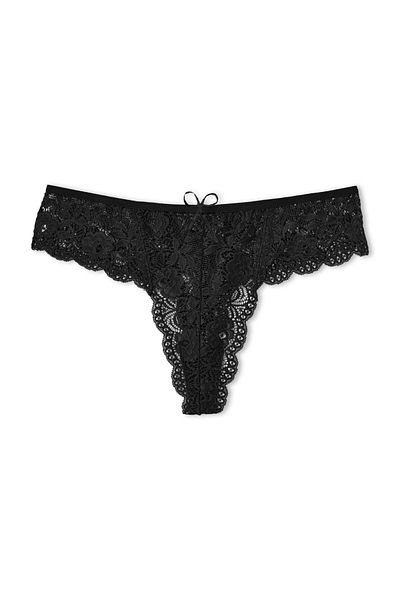 Zena Large Size 3-Piece Lace Thong Panties Set