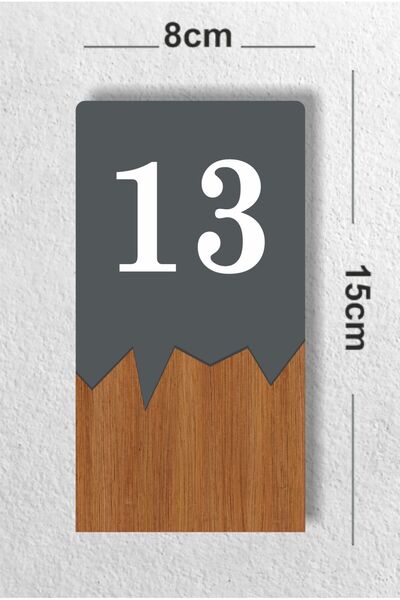 zafrakreklam Vertical Laser Metal Composite - Wooden Apartment Site -Apartment Hotel Office Door Number - Door No:13