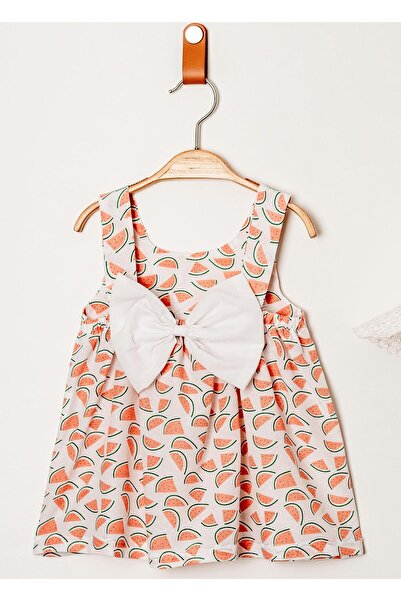 Chicsy Baby Tatlı Karpuz Desenli Şapkalı Fiyonklu Kız Bebek Elbisesi
